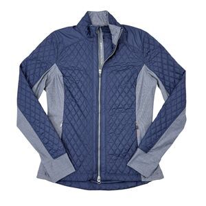 Zero Restriction Sydney Quilted Golf Jacket Womens Size Small Navy Blue Full Zip